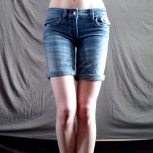 Cuffed Denim Shorts